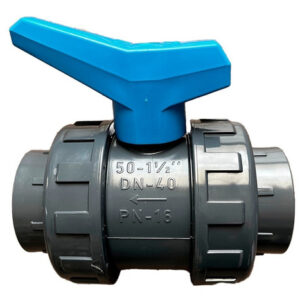 VALVULA BOLA P.E. LISA 1 1/2" DOBLE TUERCA UNION